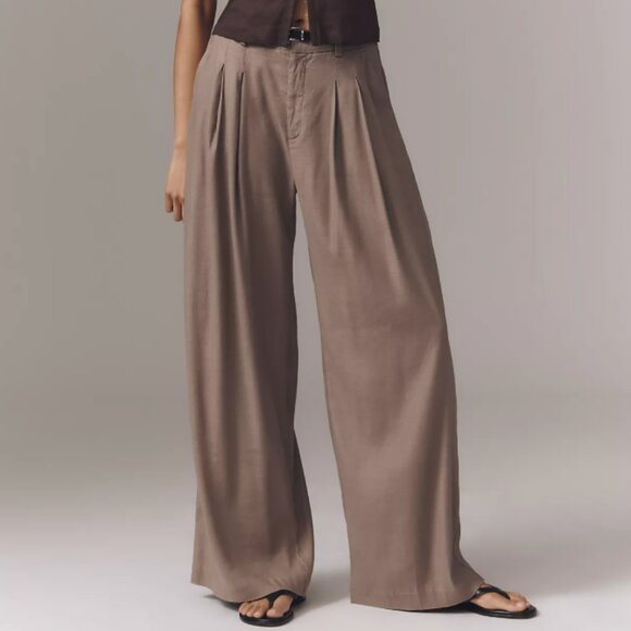 Maeve Wide Leg Pants in Taupe - Picture 1 of 3